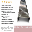 Edelstahl U-Profil , Pfauenauge D50 kreisgeschliffen, 1,5 mm stark, Einfassprofil